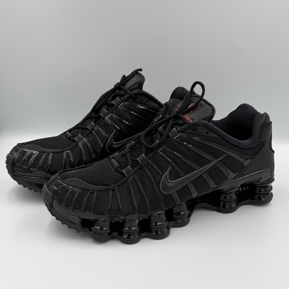 Nike Shox TL Triple Black Red AR3566-002 Womens 11 Mens 9.5 Retro Sneakers NEW